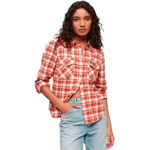 Superdry Lumberjack Check Flannel Long Sleeve Shirt Oranje S Vrouw