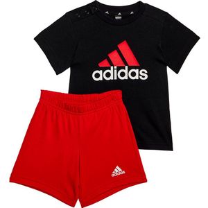 Adidas Bl Co Set Rood,Zwart 6-9 Months Meisje