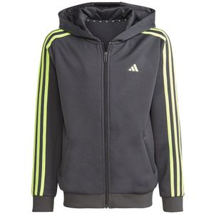 Adidas Essentials Aeroready 3 Stripes Regular-fit Full Zip Sweatshirt Grijs 7-8 Years