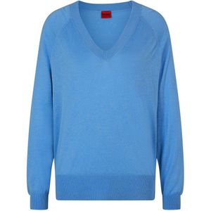 Hugo Slinnya V Neck Sweater Blauw S Vrouw
