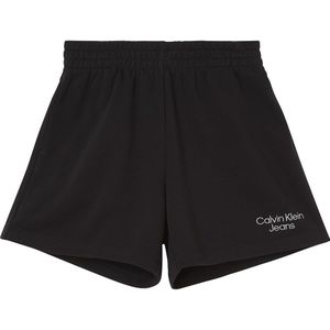 Calvin Klein Jeans Embroidery Wide Sweat Shorts Zwart L Vrouw