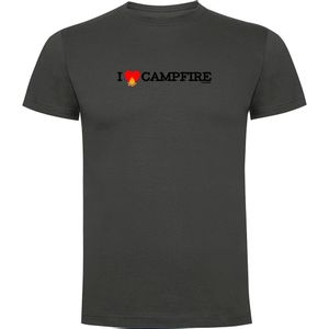 Kruskis I Love Campfire Short Sleeve T-shirt Grijs L Man