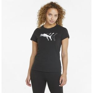 Puma Power Graphic Short Sleeve T-shirt Zwart M Vrouw