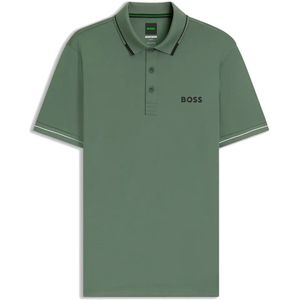BOSSvoor mannen. 50506203 Paul Pro groen poloshirt (XL), Casual, Katoen, Korte mouwen