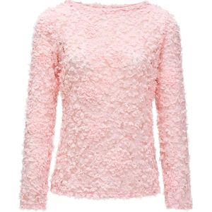 Trui - Roze - 90% Nylon 10% Elastaan - Lange Mouw Boothals