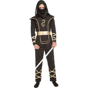 Viving Costumes Black Ninja Man Custom Zwart XS