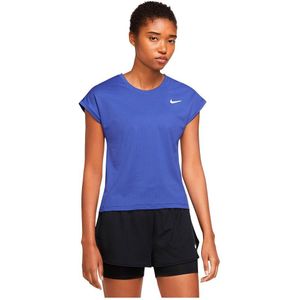 Nike Court Dri Fit Victory Short Sleeve T-shirt Blauw M Vrouw