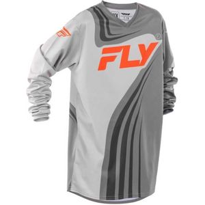 Fly Racing - F 16 - Kindertrui - Grijs Oranje - Lange Mouwen
