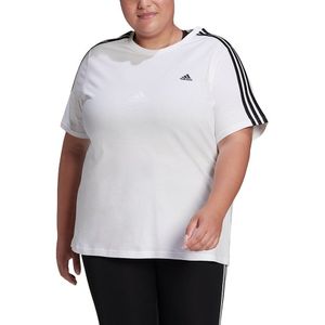 Adidas Essentials Slim 3 Stripes Big Short Sleeve T-shirt Wit 1X Vrouw