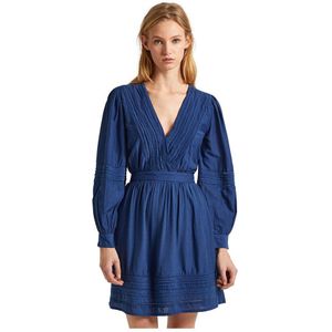 Pepe Jeans Susi Long Sleeve Short Dress Blauw XL Vrouw