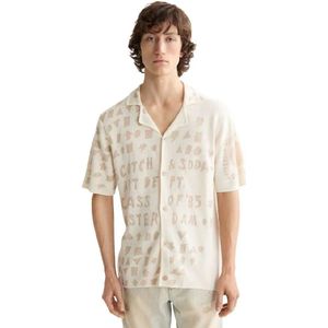 Scotch & Soda Jacquard Knitted Overhemd Met Korte Mouwen