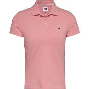 Tommy Jeans Slim Essential Short Sleeve Polo Roze M Vrouw
