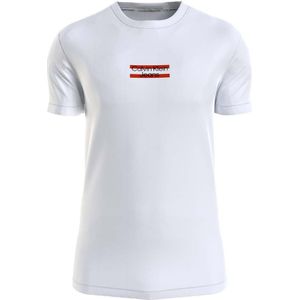 Calvin Klein Jeans Transparent Stripe Logo Short Sleeve T-shirt Wit XL Man