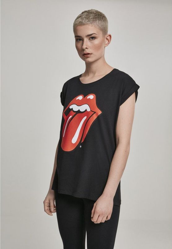 Merchcode The Rolling Stones - Rolling Stones Tongue Dames T-shirt - Zwart