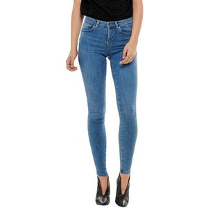 Only Power Mid Waist Push Up Skinny Rea2981k Jeans Blauw L / 34 Vrouw