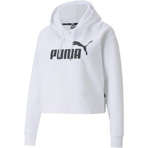 Puma Essential Cropped Logo Hoodie Wit S Vrouw