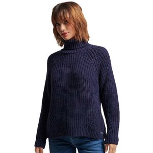 Superdry Slouchy Stitch Roll Neck Sweater Blauw S Vrouw