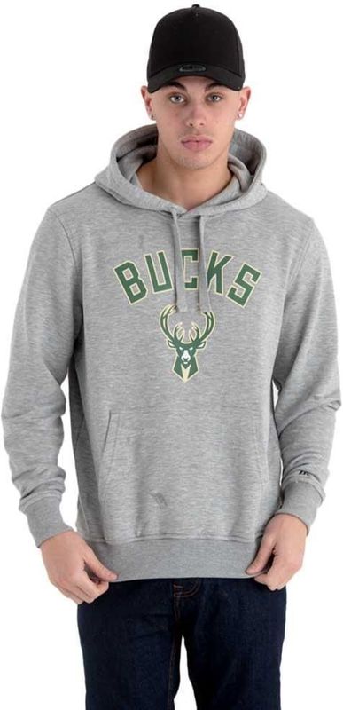 New Era - Hoodie - Grijs - Milwaukee Bucks - Met Logo