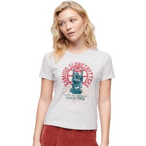 Superdry Globe Trotter Fitted Short Sleeve T-shirt Wit S Vrouw