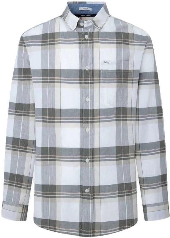 Pepe Jeans - PM308281 Perry - Overhemd - Wit - Katoen - Lange Mouwen