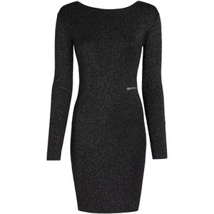 Karl Lagerfeld Jeans A1w13011 Glitter Knit Lang Mouw Jurk