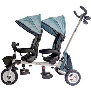 Qplay New Giro Twin Tricycle Stroller Zilver