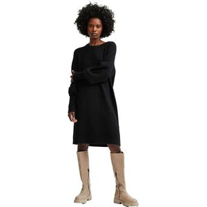 Selected Lulu Knit Long Sleeve O Neck Dress Refurbished Zwart L Vrouw