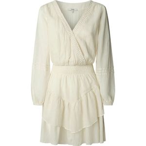 Pepe Jeans - PL9537702 Lorenza - Jurk - Wit - Katoen - Lange Mouwen