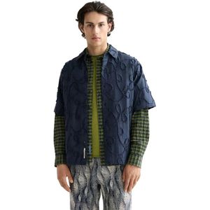 Scotch & Soda Jacquard Overhemd Met Korte Mouwen