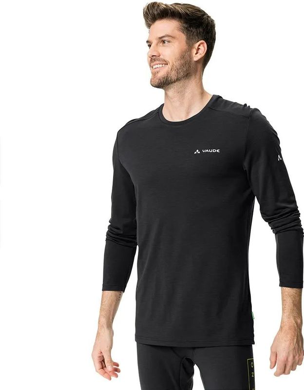 Vaude - Monviso - T-shirt - Zwart - Lange Mouwen - Merino Wol