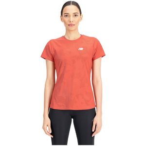 New Balance Q Speed Jacquard Short Sleeve T-shirt Oranje M Vrouw