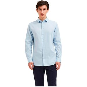 Selected Nathan-solid Long Sleeve Shirt Blauw M Man