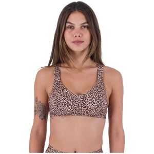 Hurley Max Leopard Cross Back Bikini Top Bruin S Vrouw