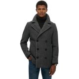 Superdry - Merchant Wool Blend Pea Jas - Zwart - Winterjas