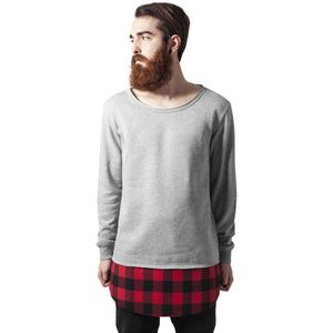 Urban Classics Long Flannel Bottom T-shirt Grijs L Man