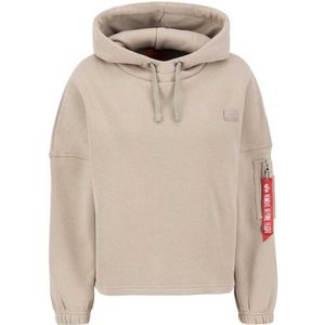 Alpha Industries X-fit Label Os Hoodie Beige XS Vrouw