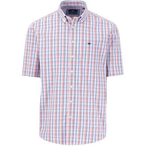 Fynch Hatton Seasonal Combi Check Overhemd Met Korte Mouwen