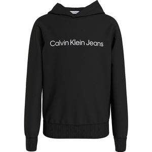 Calvin Klein Jeans Institutional Logo Regular Terry Hoodie Zwart 10 Years Jongen