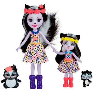 Enchantimals Sage Skunk & Sabella Skunk Sister Dolls & 2 Animal Figures Veelkleurig 4 Years
