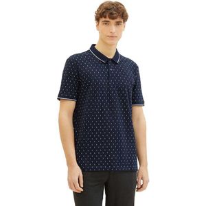 Tom Tailor All Over Printed Short Sleeve Polo Blauw S Man