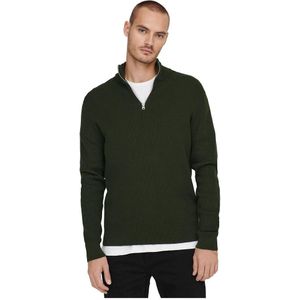 Only & Sons Phil Regular 12 Half Zip Sweater Groen 2XL Man