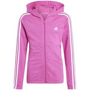 Adidas Essentials 3 Stripes Full Zip Sweatshirt Roze 11-12 Years