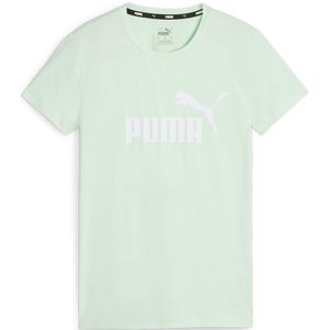 Puma Ess Logo Short Sleeve T-shirt Groen S Vrouw