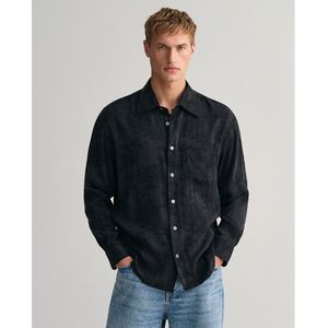 Gant Rel Cupro Viscose Jacquard Short Sleeve Shirt Zwart L Man