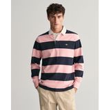 Gant Reg Shield Barstripe Heavy Rugger Long Sleeve Polo Roze 2XL Man