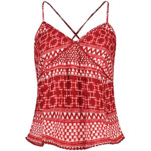 Superdry Printed Woven Sleeveless T-shirt Rood S Vrouw
