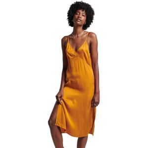Superdry Satin Cami Mini Sleeveless Inner Dress Oranje XL Vrouw