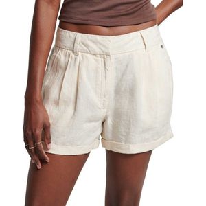Superdry Studios Overdyed Linen Shorts Wit 2XS Vrouw