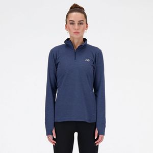 New Balance Sport Essentials Space Dye Half Zip Long Sleeve T-shirt Blauw L Vrouw