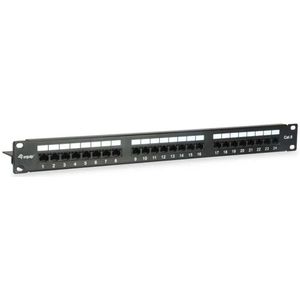 Equip - Cat 6 Patchpaneel - 24 Poorten - 19'' - 1U - Inclusief Kabelbeheersysteem
